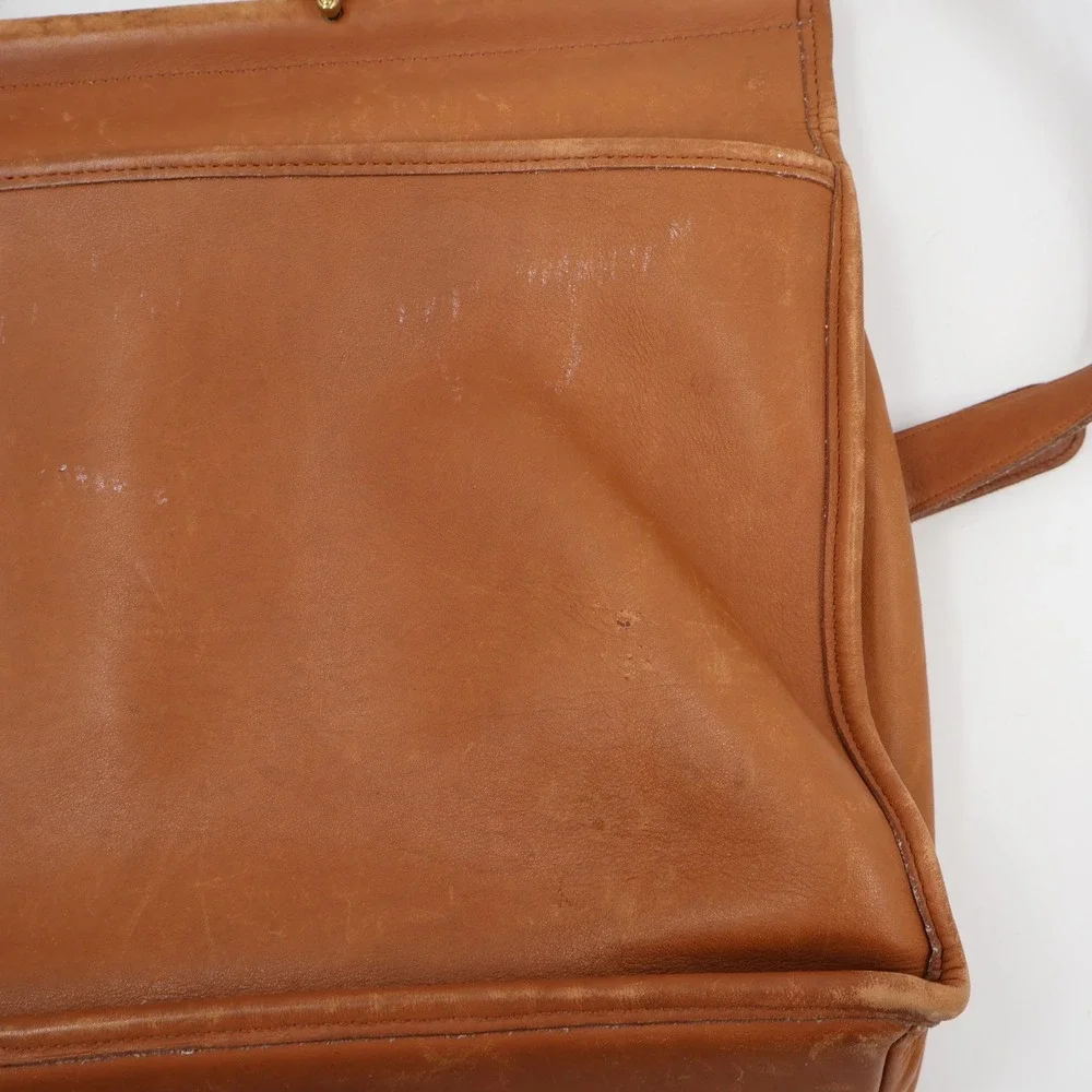 Coach Beekman Briefcase Mens Large British Tan Vintage Leather Bag 5266 USA